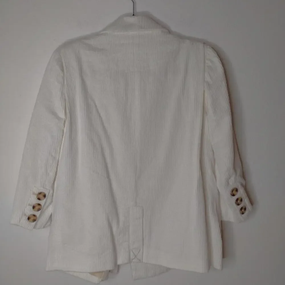 NWOT Anthropologie Cartonnier Women's White/Corduroy Blazer Size XXSP